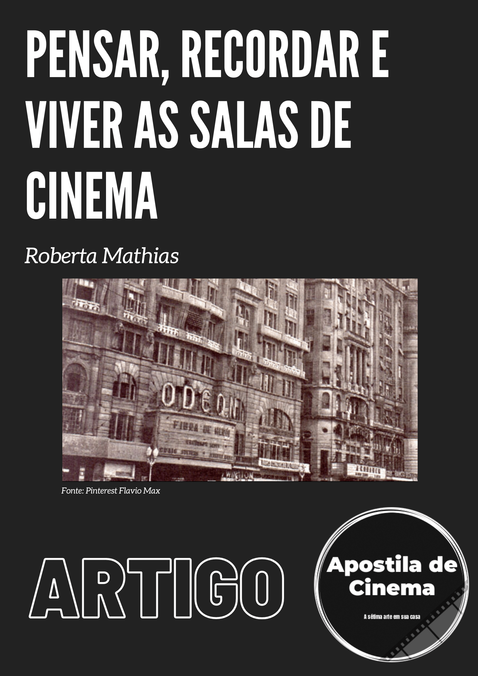 Artigo | Pensar, Recordar e Viver as Salas de Cinema