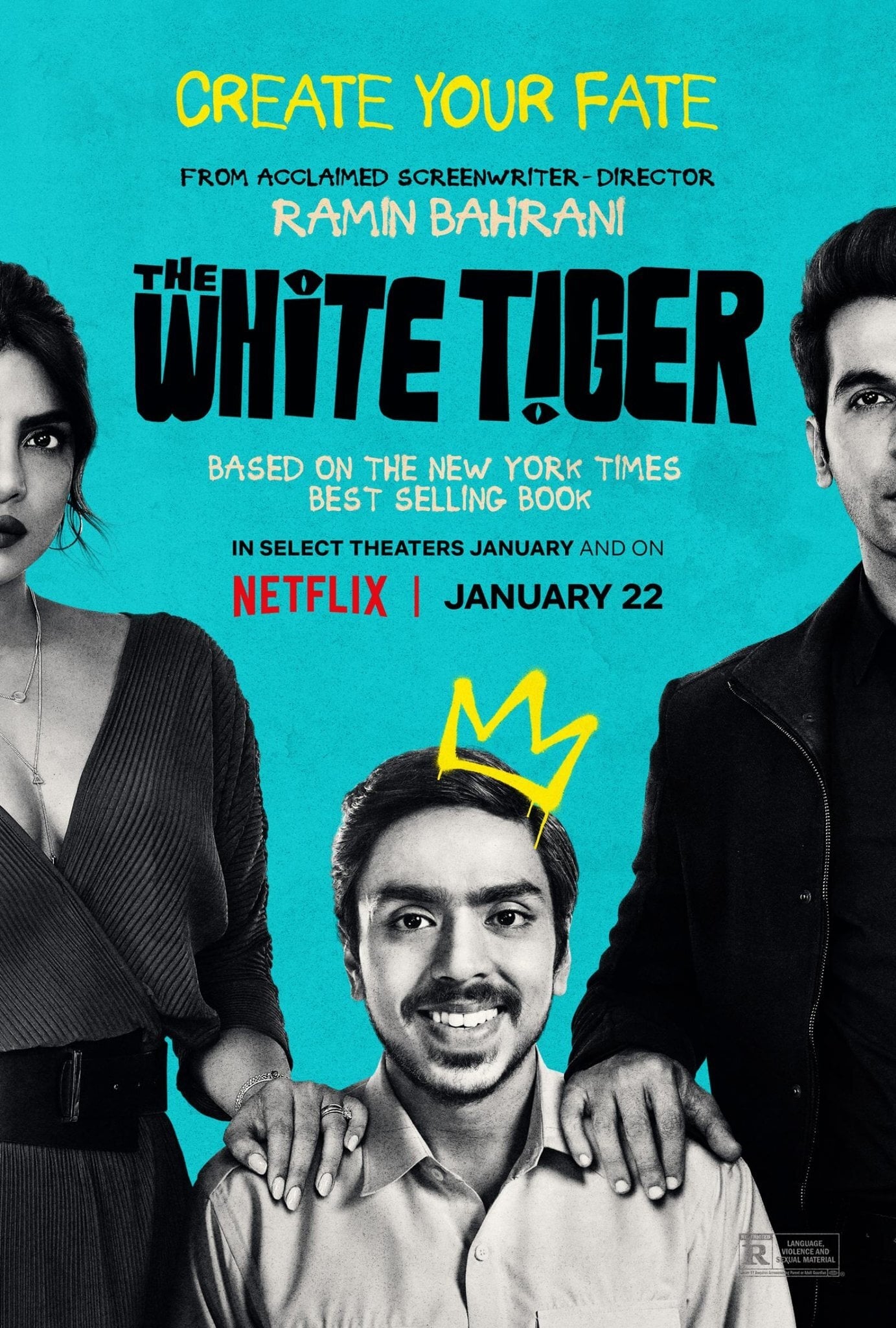 O Tigre Branco Crítica Filme Netflix Índia Pôster